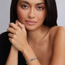 Gemstones<LAGOS Five Station Silver Eagle Eye Bead Bracelet