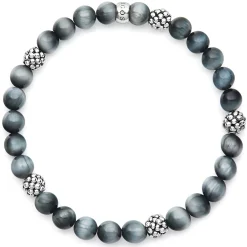 Gemstones<LAGOS Five Station Silver Eagle Eye Bead Bracelet