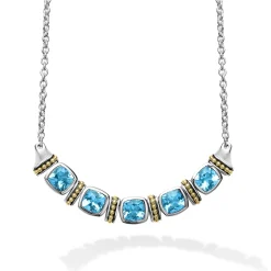Chains<LAGOS Five Station Swiss Blue Topaz Necklace
