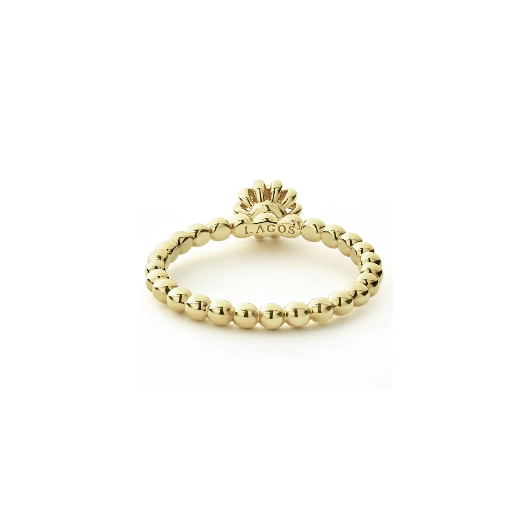 Gold<LAGOS Fluted Flower Diamond Ring