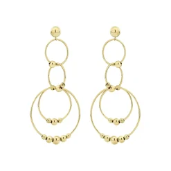 Gold<LAGOS Four Circle Bead Drop Earrings