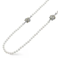 Caviar Necklaces<LAGOS Four Station Love Knot Pearl Necklace