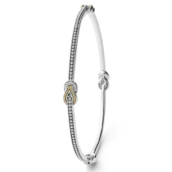 Bangles<LAGOS Four Station Two-Tone Knot Diamond Bangle Bracelet