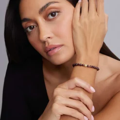 Gold<LAGOS Garnet Gold Station Bead Bracelet