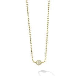 Gold<LAGOS Gold Diamond Sphere Necklace