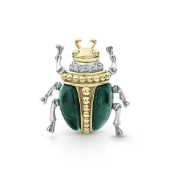 Gemstones<LAGOS Jade Diamond Beetle Pin