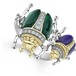 Gemstones<LAGOS Jade Double Beetle Diamond Ring