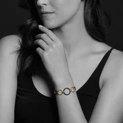 Gold<LAGOS 18K Gold And Black Ceramic Link Bracelet