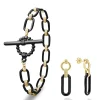 Gold<LAGOS 18K Gold And Black Ceramic Link Gift Set
