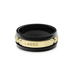 Statement Rings<LAGOS 18K Gold And Black Ceramic Ring