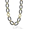 Gold<LAGOS 18K Gold And Black Ceramic Link Necklace