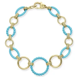 Link Bracelets<LAGOS 18K Gold And Blue Ceramic Link Bracelet