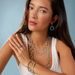 Link Bracelets<LAGOS 18K Gold And Blue Ceramic Link Bracelet