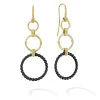 Gold<LAGOS 18K Gold And Ceramic Circle Drop Earrings