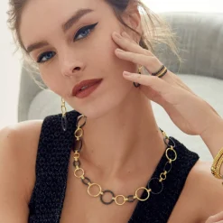 Gold<LAGOS 18K Gold And Ceramic Stacking Rings