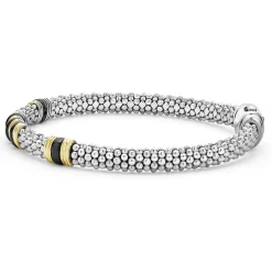 Bracelets<LAGOS 18K Gold And Ceramic Triple Station Caviar Bracelet | 6Mm