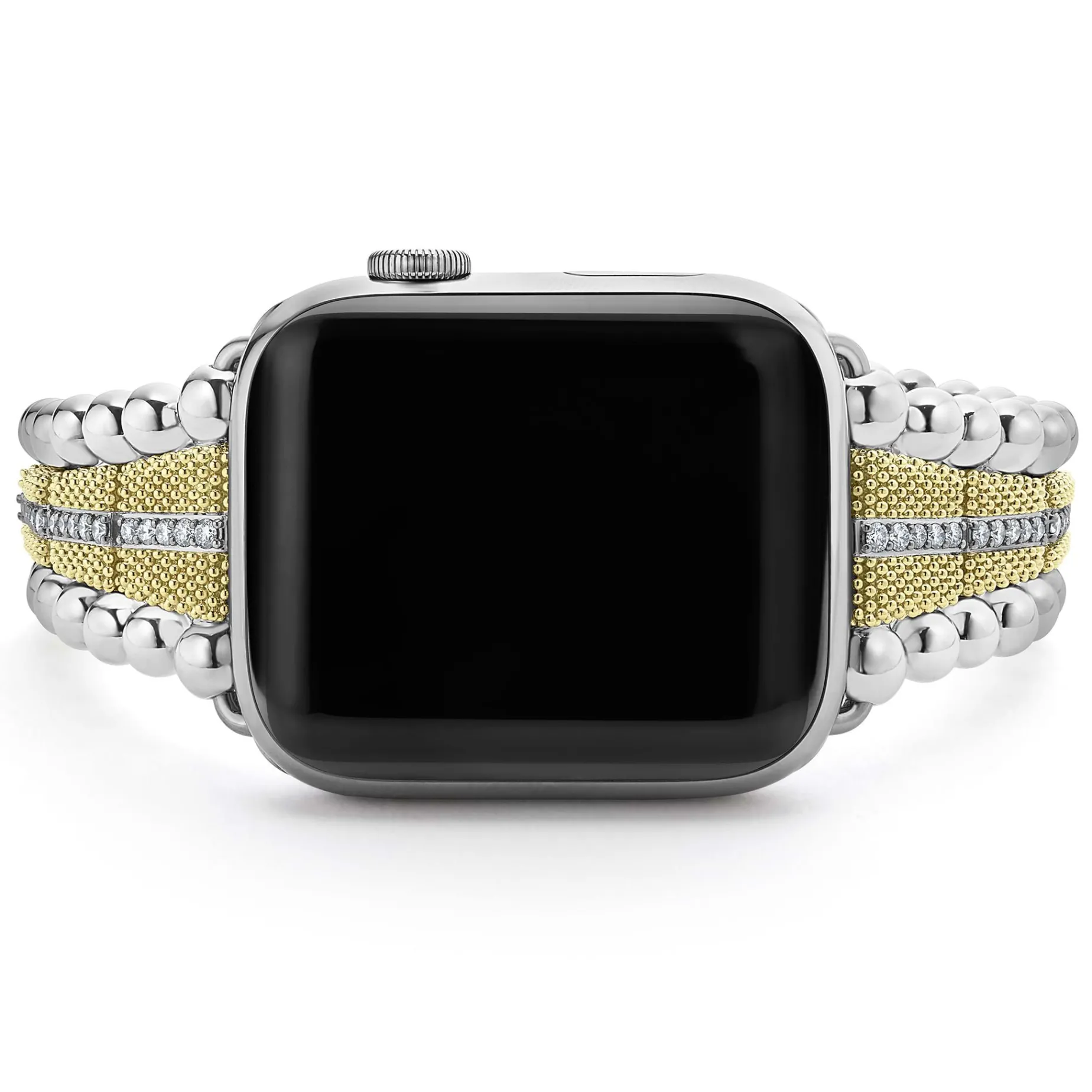 Two-Tone<LAGOS 18K Gold And Diamond Caviar Beaded Watch Bracelet-42-49Mm