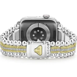 Two-Tone<LAGOS 18K Gold And Diamond Caviar Beaded Watch Bracelet-42-49Mm