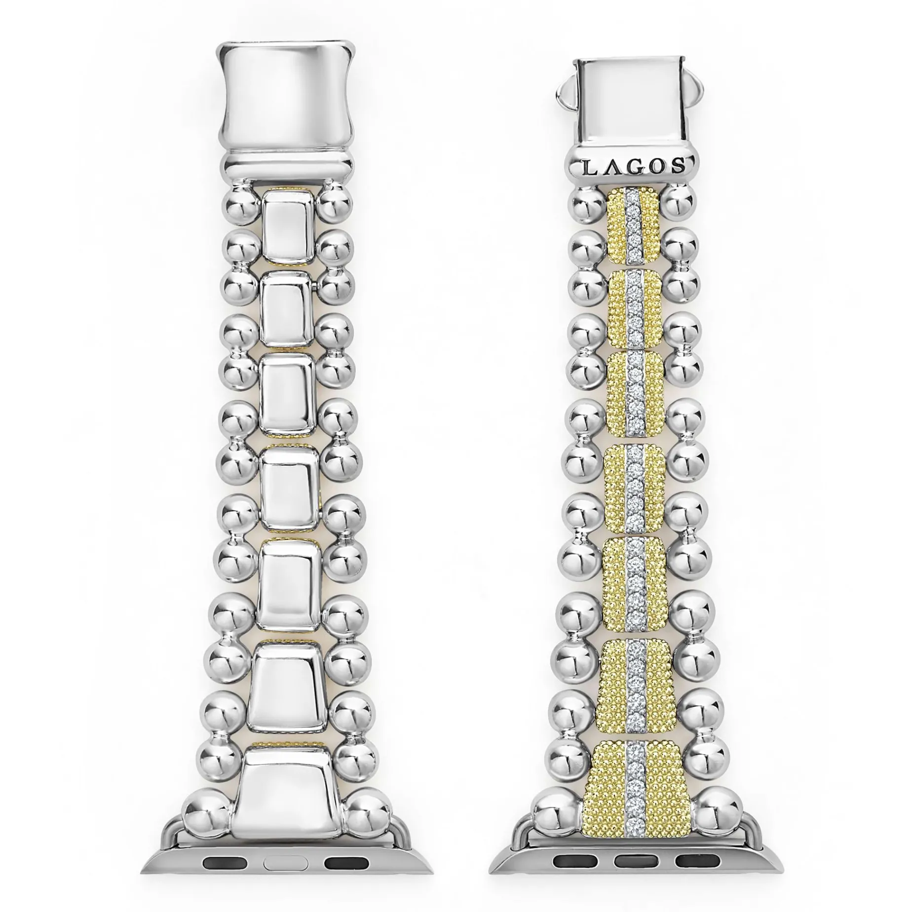 Diamonds<LAGOS 18K Gold And Diamond Caviar Beaded Watch Bracelet-42-49Mm