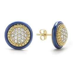 Stud Earrings<LAGOS 18K Gold And Diamond Ceramic Stud Earrings