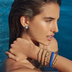 Stud Earrings<LAGOS 18K Gold And Diamond Ceramic Stud Earrings