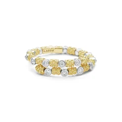Gold<LAGOS 18K Gold And Diamond Superfine Band Ring