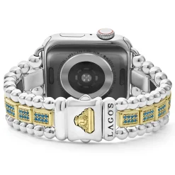 Two-Tone<LAGOS 18K Gold And Sterling Silver Blue Sapphire Watch Bracelet-38-45Mm