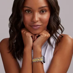 Two-Tone<LAGOS 18K Gold And Sterling Silver Caviar Beaded Watch Bracelet-38-45Mm