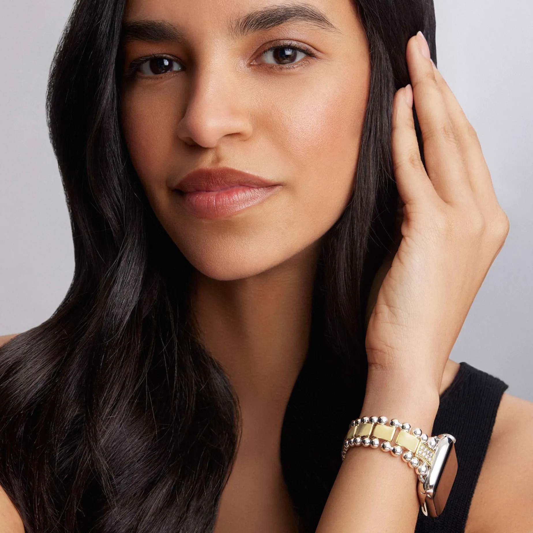 Diamonds<LAGOS 18K Gold And Sterling Silver Single Diamond Watch Bracelet-38-45Mm