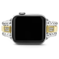 Watch Bracelets<LAGOS 18K Gold And Sterling Silver Single Diamond Watch Bracelet-38-45Mm