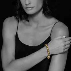 Gold<LAGOS 18K Gold Bead Bracelet 12Mm