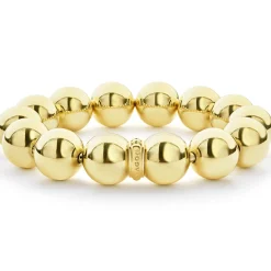 Gold<LAGOS 18K Gold Bead Bracelet 15Mm