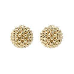 Gold<LAGOS 18K Gold Beaded Omega Clip Earrings