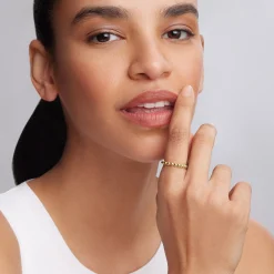 Gold<LAGOS 18K Gold Beaded Stacking Ring