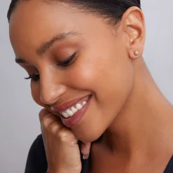 Gold<LAGOS 18K Gold Beaded Stud Earrings