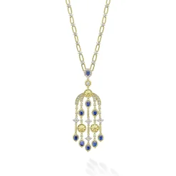 Gemstones<LAGOS 18K Gold Blue Sapphire And Diamond Chandelier Necklace