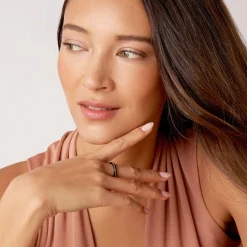 Gold<LAGOS 18K Gold Caviar And Black Ceramic Stacking Ring