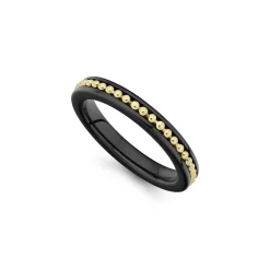 Stacking Rings<LAGOS 18K Gold Caviar And Black Ceramic Stacking Ring