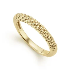 Gold<LAGOS 18K Gold Caviar Beaded Stacking Ring