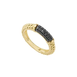 Diamonds<LAGOS 18K Gold Caviar Black Diamond Stacking Ring