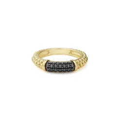 Diamonds<LAGOS 18K Gold Caviar Black Diamond Stacking Ring