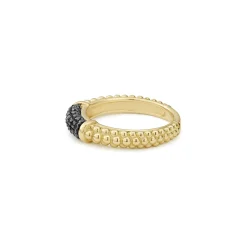 Diamonds<LAGOS 18K Gold Caviar Black Diamond Stacking Ring
