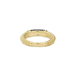 Diamonds<LAGOS 18K Gold Caviar Black Diamond Stacking Ring