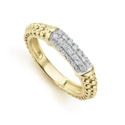 Gold<LAGOS 18K Gold Caviar Diamond Stacking Ring