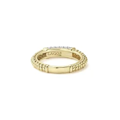 Diamonds<LAGOS 18K Gold Caviar Diamond Stacking Ring