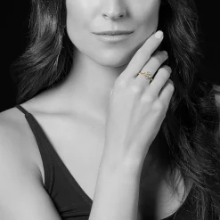 Gold<LAGOS 18K Gold Caviar Flower Diamond Ring