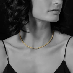 Gold<LAGOS 18K Gold Caviar Necklace 3Mm