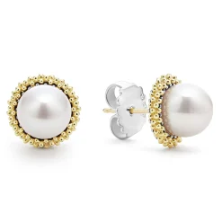 Stud Earrings<LAGOS 18K Gold Caviar Pearl Stud Earrings