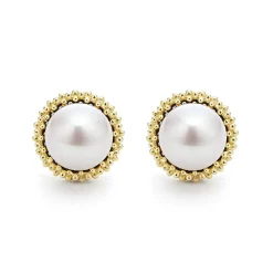 Stud Earrings<LAGOS 18K Gold Caviar Pearl Stud Earrings