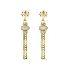 Diamonds<LAGOS 18K Gold Caviar Tassel Diamond Earrings